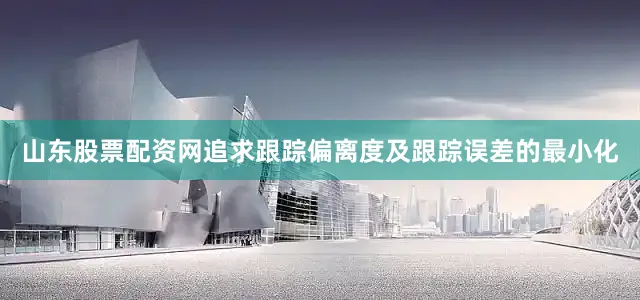 山东股票配资网追求跟踪偏离度及跟踪误差的最小化